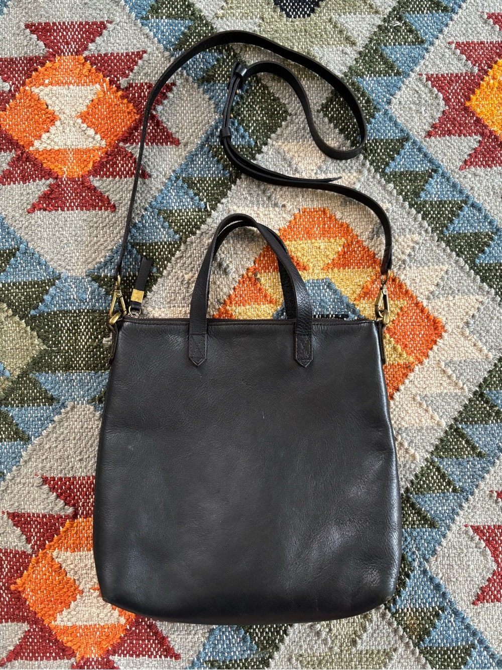 Madewell The Zip-Top Transport Crossbody Bag Removable Strap Leather